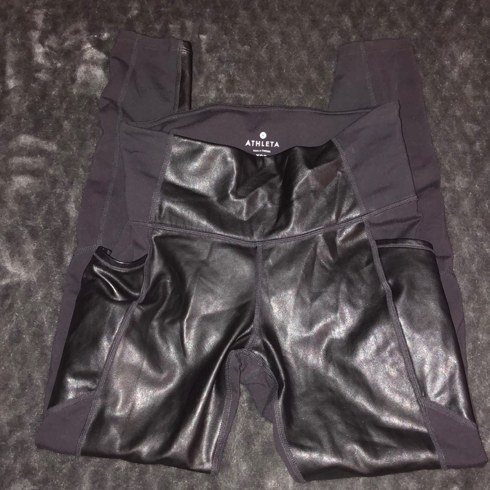 Athleta 7/8 fake leather leggings